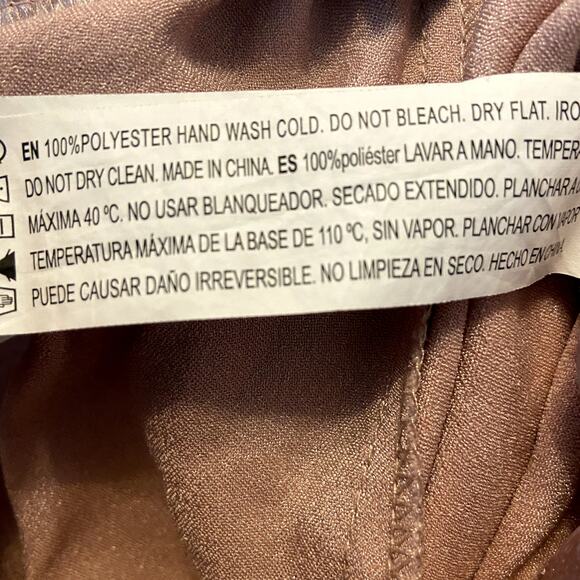 Forever 21 Boxer Shorts Satin Lace Up Elastic Waistband Metallic Pink Small - Picture 3 of 4